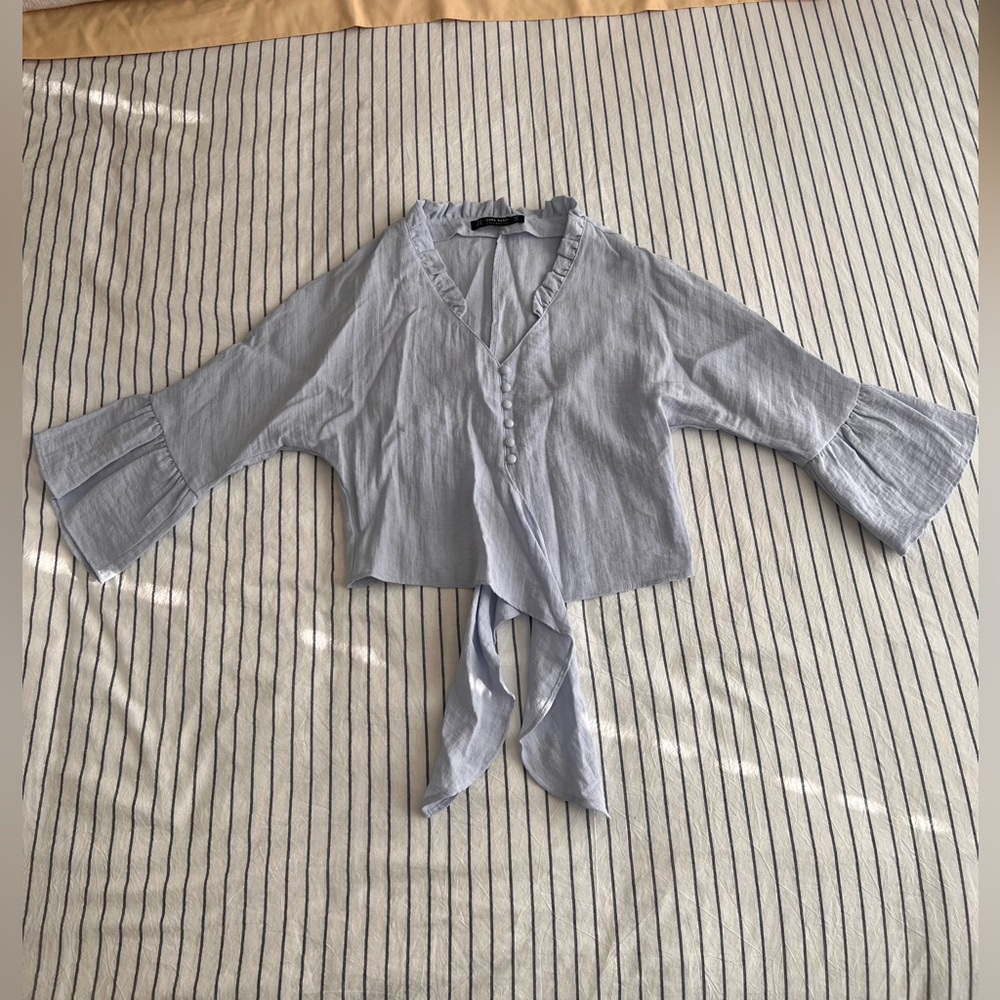 Zara Basic Collection Sky Blue Top - image 1